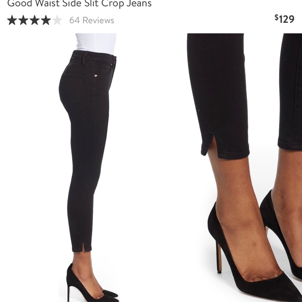 Good American Good Waist Crop black